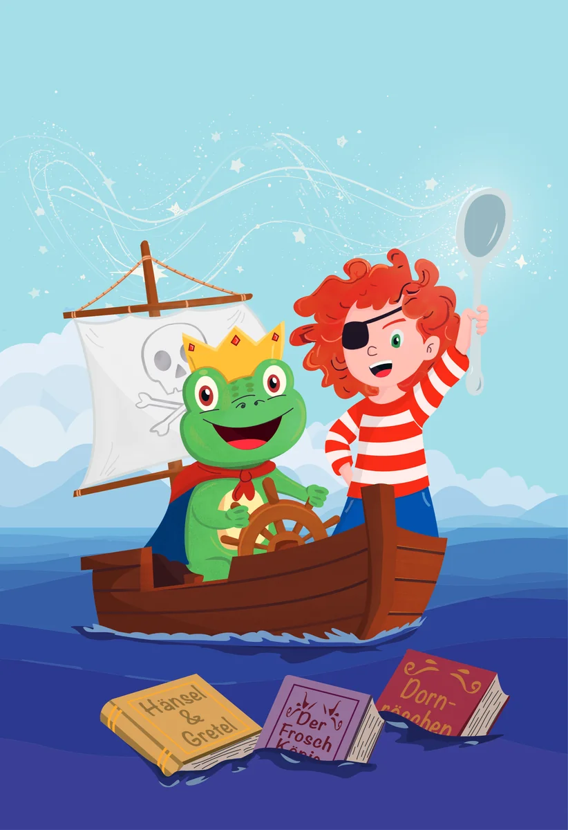 Franz der Frosch und Mimi segeln gemeinsam übers Meer